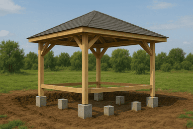 Трубчатые столбы для беседки 3×4 м Трубчатые столбы для беседки 3×4 м