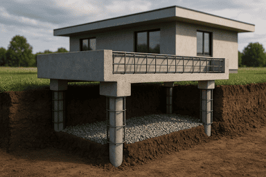 Буронабивные сваи с ростверком 10×10 м